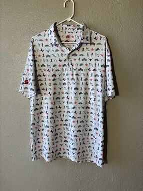 Coby Steves Polo Large Texas State Graphic Polo Golf shirt